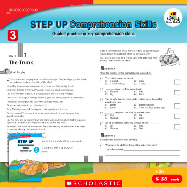scholastic learning step up comprehension skills 3-100