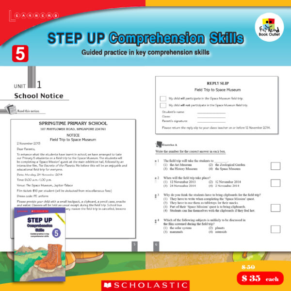 scholastic learning step up comprehension skills 5-100