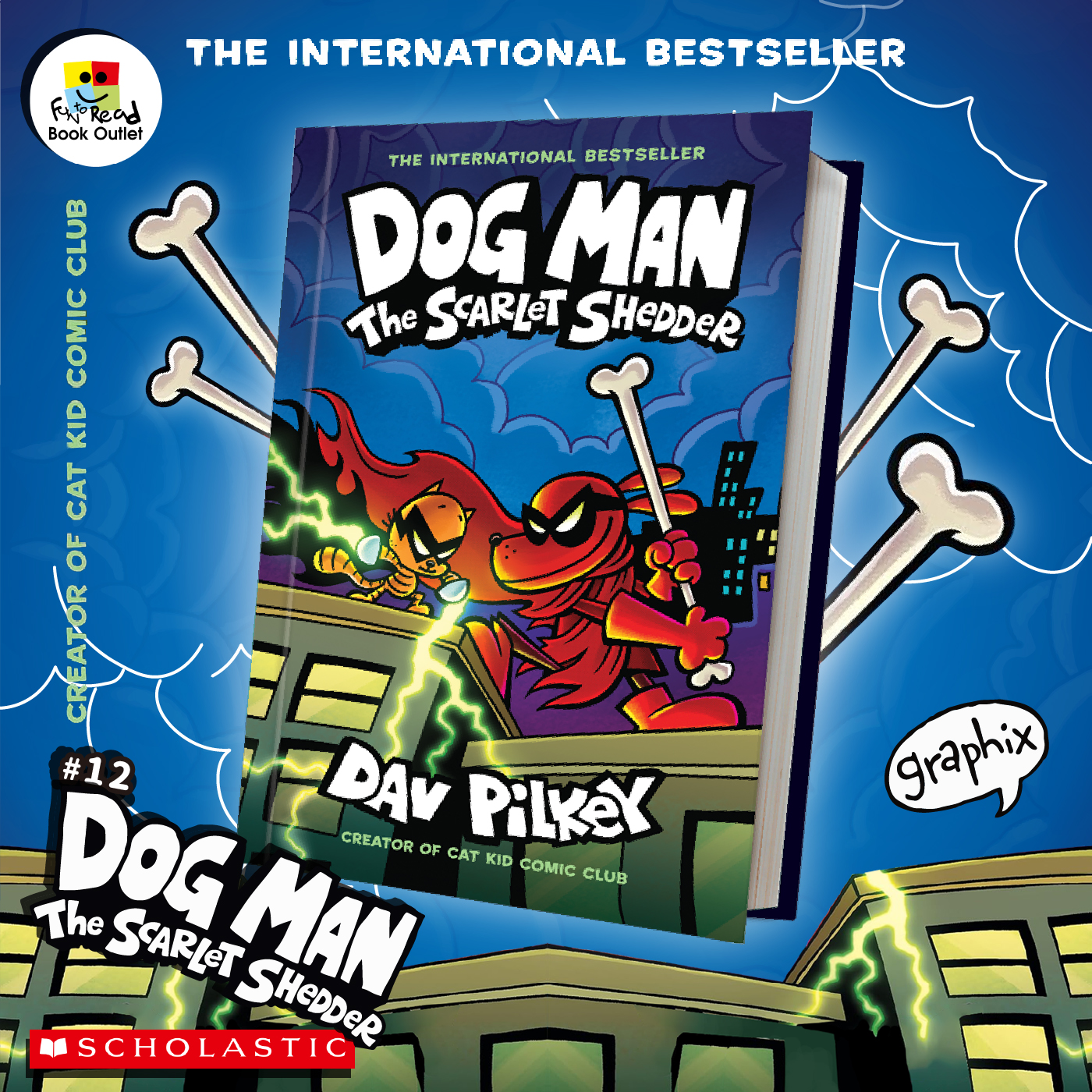 Dog Man #12: The Scarlet Shedder: A Graphic Novel - Fun To Read 